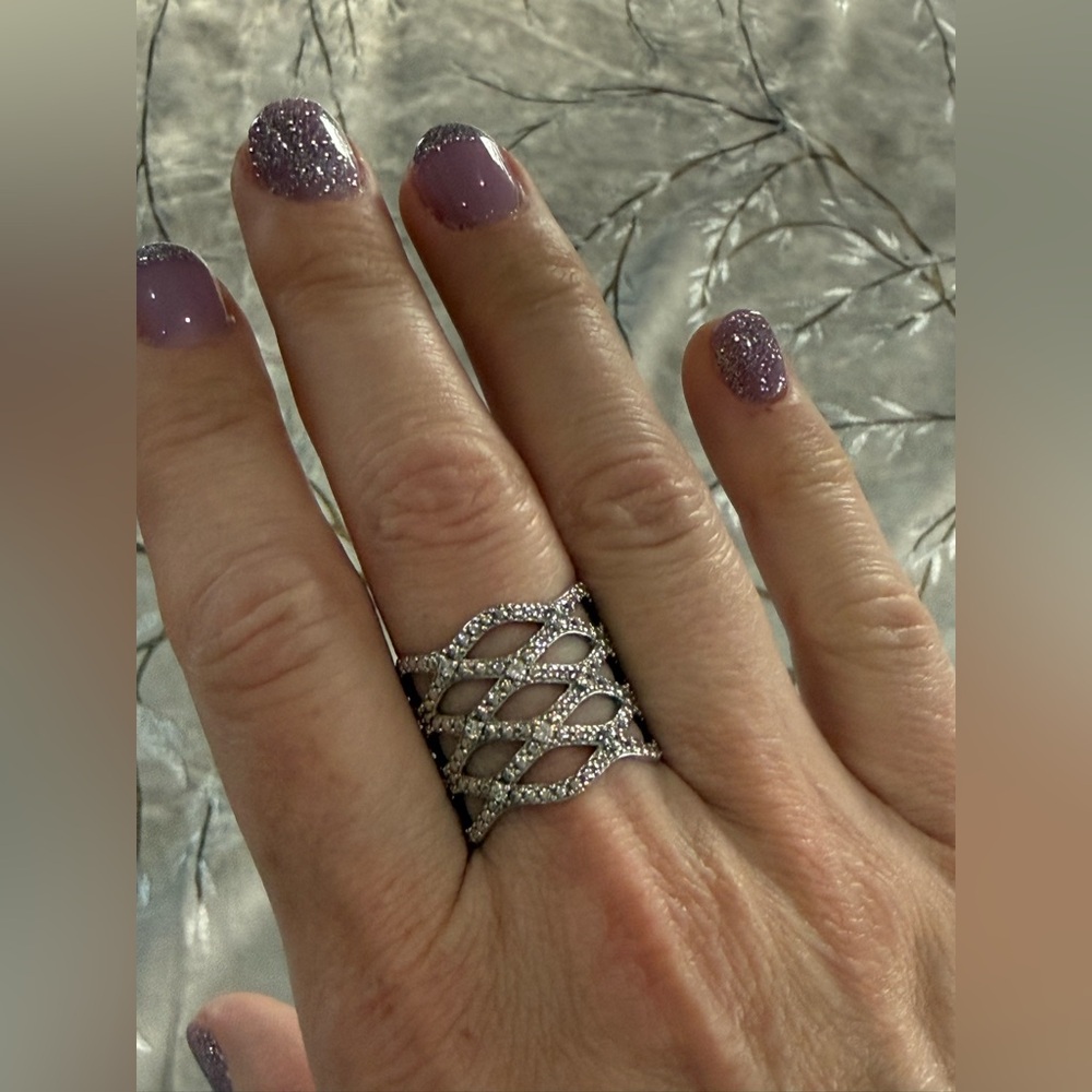 Sterling silver & man made diamond Ring